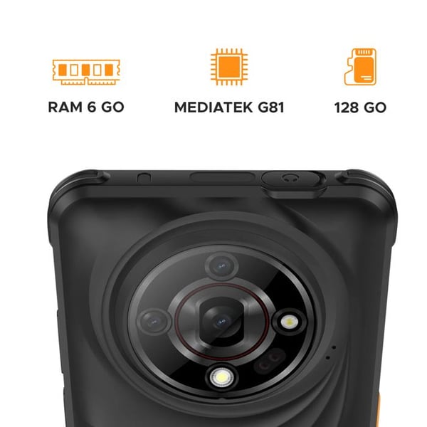 Smartphone - HAMMER - Iron 6 - Skærm 6,56'' HD+ - Batteri 6050mAh - IP69/MIL-STD-810H