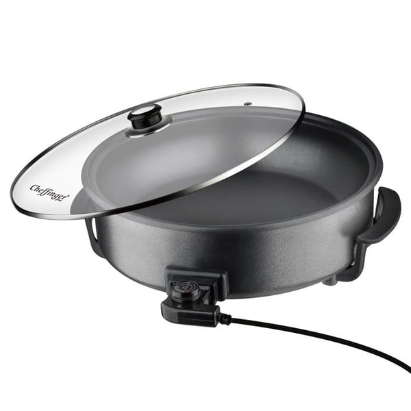 Elvisp för pizza 42cm 1500W non-stick med justerbar termostat Cheffinger svart