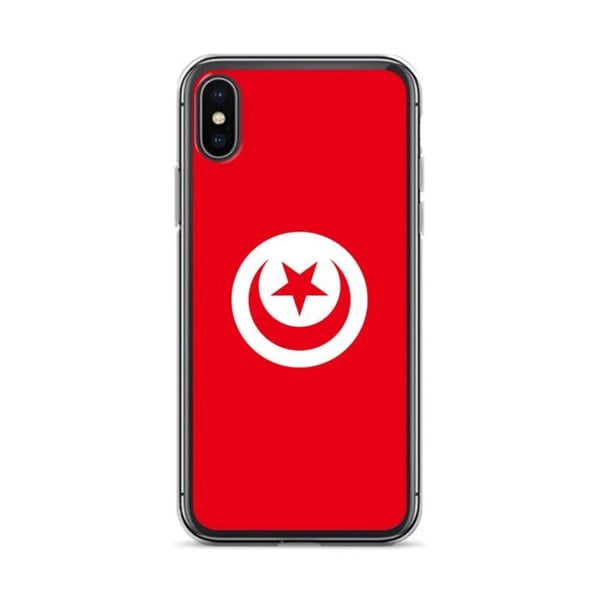 Telefonfodral – Tunisien flagga – Kompatibel med iPhone XS Max – Mjukt fodral – Slitstarkt och stötabsorberande - Silikon - Pixelforma
