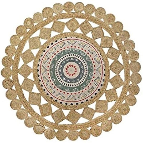 Matta - DKD Home Decor - Standard - Brun - Rund - Naturliga fibrer Matta - DKD Home Decor - Standard - Brun - Rund - Naturliga fibrer
