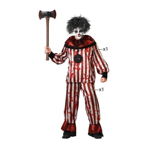 Dräkt - ATOSA - Clown Man - Blodiga ränder - Halloween Kostym - Tunik och Byxor