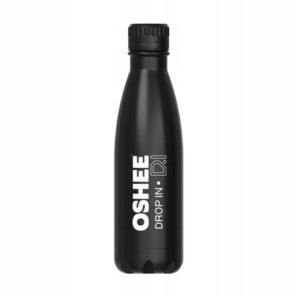 Isolerad flaska - OSHEE - Drop In Black 500 ml - Rostfritt stål - Dubbelvägg - Varm 12h Kall 24h