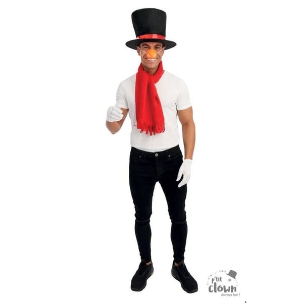 Kostymset - LITEN CLOWN - Snögubbe - One Size - Unisex - Röd och Svart