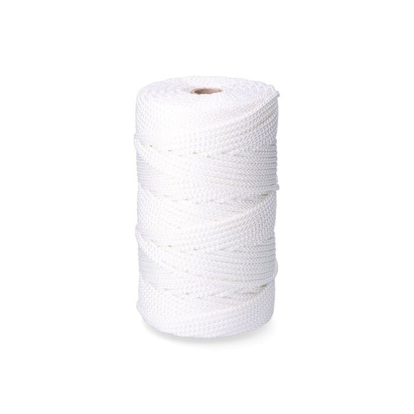 Flätad Polyester Snöre Vit 6 Mm X 200 M