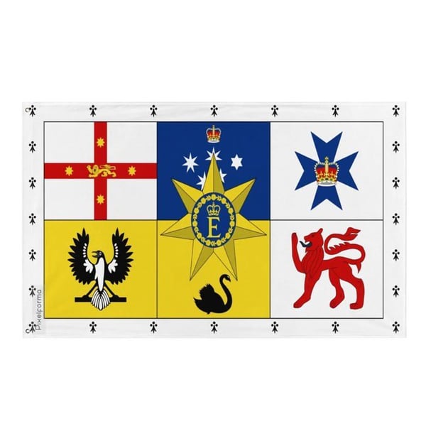 Flagga för den australiska monarkin – 64 x 96 cm – Polyester – Metallringar – Hållbar