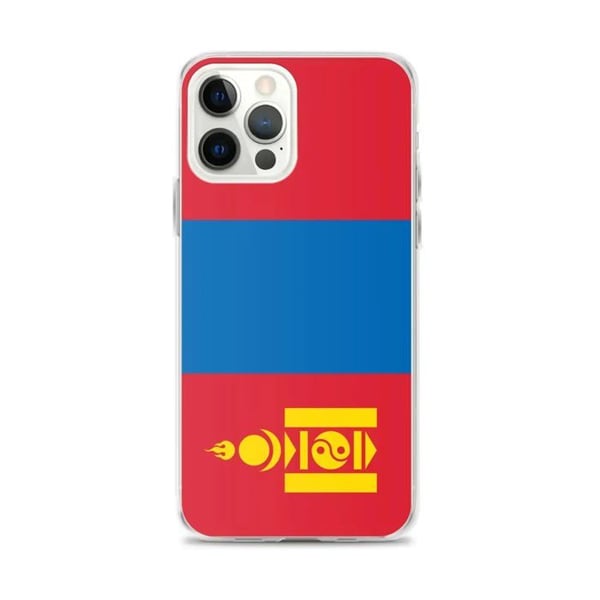 Telefonfodral – Mongoliets flagga – Kompatibel med iPhone 12 Pro Max – Mjuk etui – Slitstark och stöttålig – Pixelforma