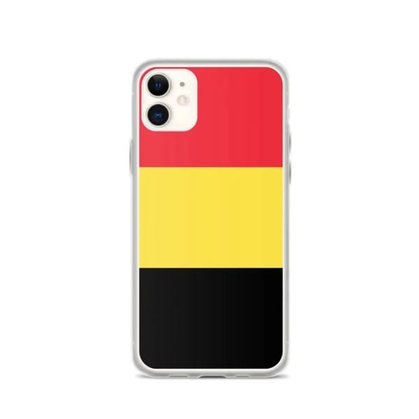 Mobilskal – Belgiens flagga – Kompatibel med iPhone 11 – Mjukt fodral – Slitstarkt och stötsäkert - Silikon - Pixelforma