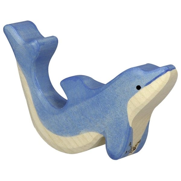 HOLZTIGER träfigur - DELFIN, LITEN - Handmålad - Europeisk tillverkning