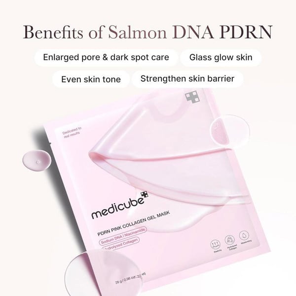 Maske - MEDICUBE - PDRN Pink Collagen Gel Maske - Pakke X 4 - Hydrering - Glød - Anti-rynker