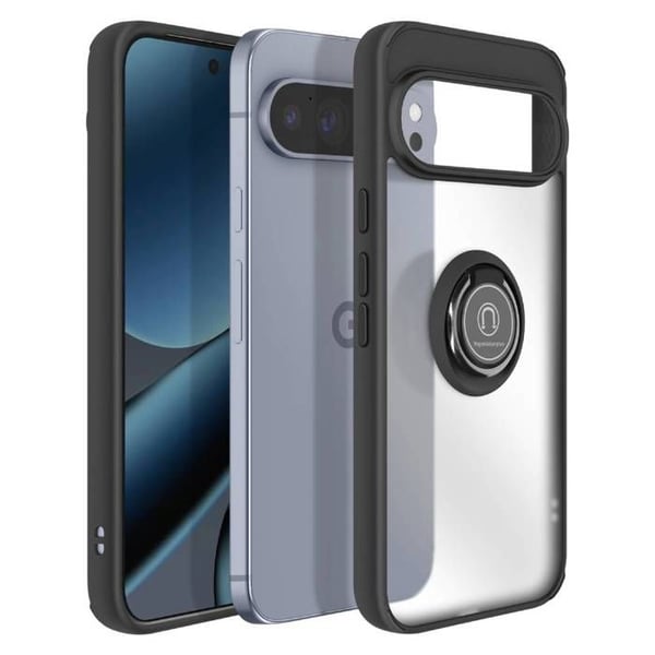 Stötsäker Skal - AVIZAR - Google Pixel 10 / 10 Pro - Magnetring - Svart - Genomskinlig Design