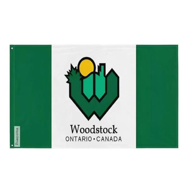 Woodstock Flagga – 60 x 90 cm – Hållbar Polyester – 2 Metallöljett – Inomhus / Utomhus – Pixelforma