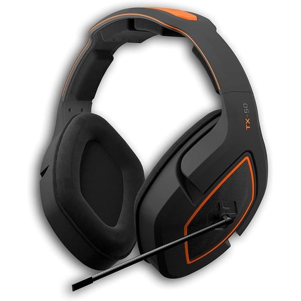 Gioteck - Trådbundna gamingheadset TX50 för PS4, PS5, Xbox One, Xbox Series X|S, Switch och PC Svart och Orange