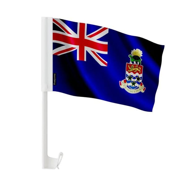 Flagga Bil Caymanöarna – 14 x 21 cm – Polyester Tyg – Fäste på Fönster – 20 stycken – Pixelforma