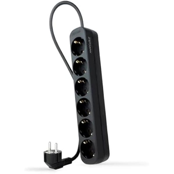 NANOCABLE 10.37.0006-NS-BK - Eldosa med 6 uttag, 1,4 m, Svart