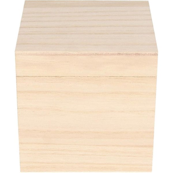 ARTEMIO Träkublåda att dekorera 12*12*12 cm