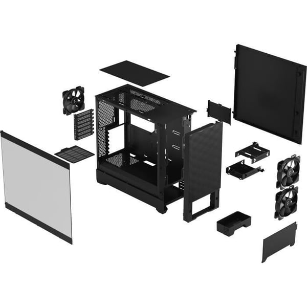 PC-taske - FRACTAL DESIGN - Pop Air Sort TG - Sort (FD-C-POA1A-02)