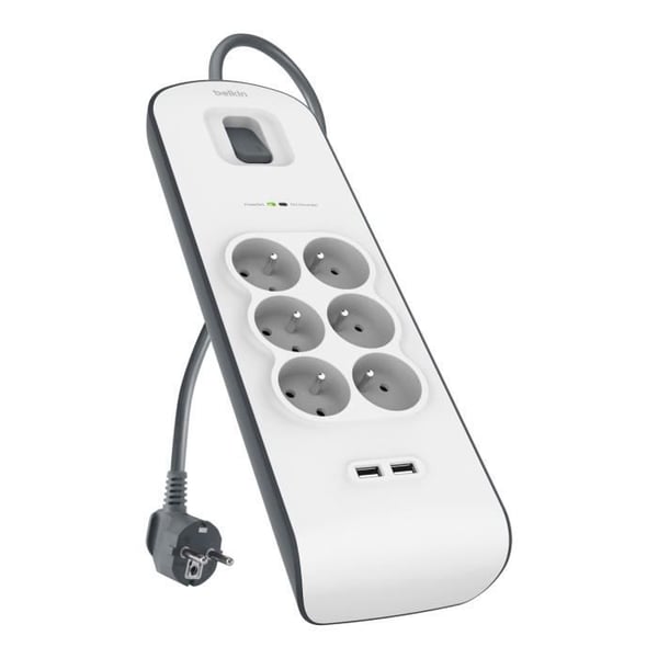 Belkin överspänningsskyddsremsa 6 uttag BSV604ca2M