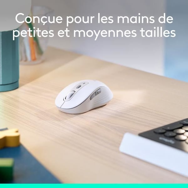 Mus - Trådlös - Logitech - Signature M650 - Vit - Högerhänt