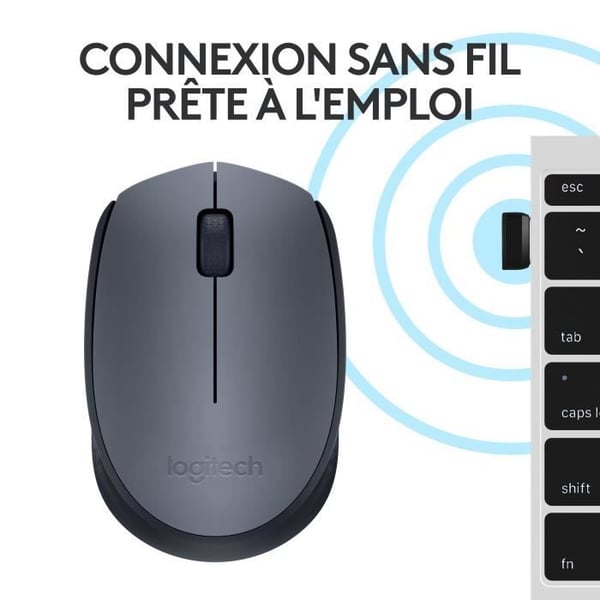 Mus - Trådlös - Logitech - M170 - Grå - Ambidextrös