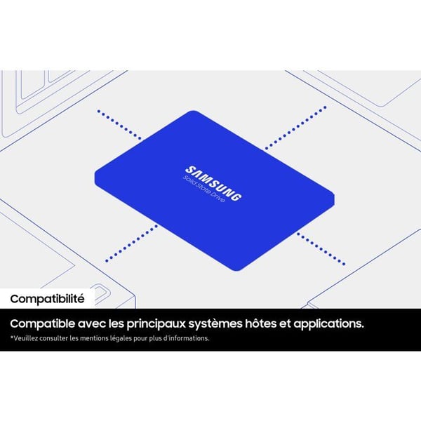 SAMSUNG - 870 EVO - Intern SSD - 2 To - SATA - Läshastighet upp till 560 Mo/s