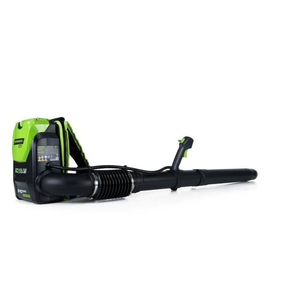 GREENWORKS Rygblæser elektrisk GD60BPBK4 - 60 V - 1 batteri 4 Ah + 1 oplader - Grøn