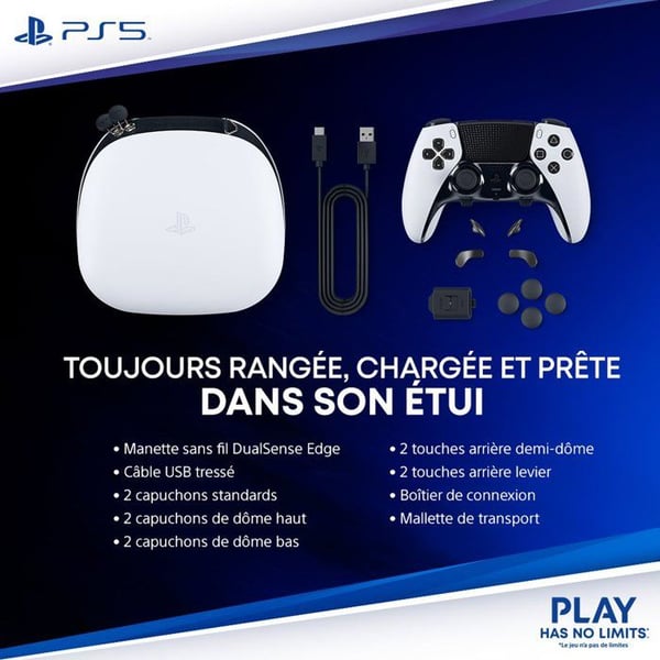 Manette uden led DualSense Edge™ - Midnight Black I PS5 og PC