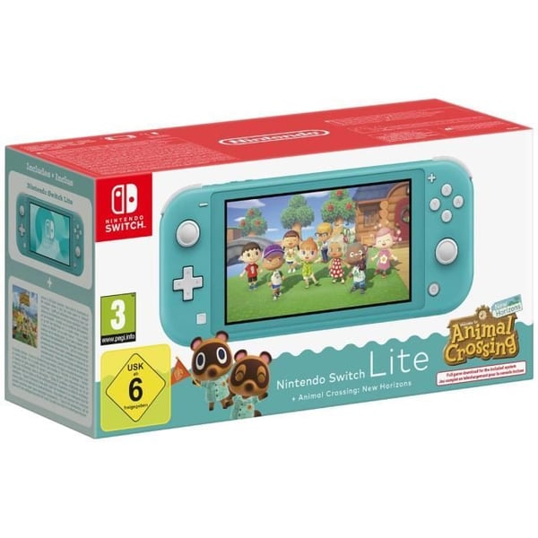 Bärbar konsol Nintendo Switch Lite • Turkos + Animal Crossing: New Horizons (Nedladdning)