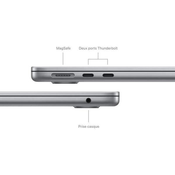 Apple - 13,6" MacBook Air M3 (2024) - RAM 16Go - Lagring 512Go - Stjernegri - AZERTY (2024) - Renoveret - Fremragende stand- REFURBISHED