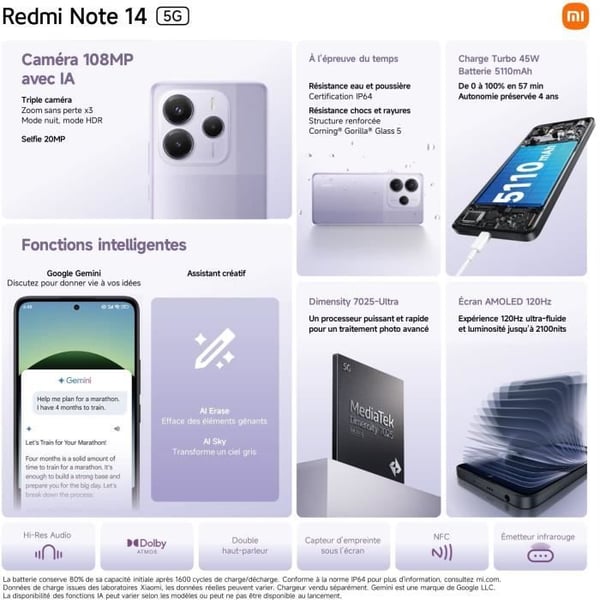 XIAOMI - Redmi Note 14 5G - 8 GB + 256 GB - Korallgrön