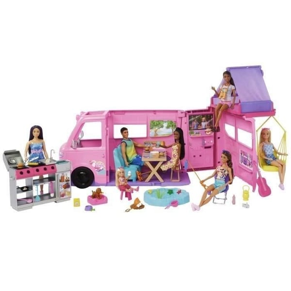 Barbie - Drømme Campingvogn - mere end 60 tilbehør - Barbie - HRJ78
