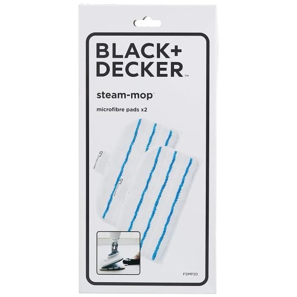 2 mikrofiberpuder BLACK+DECKER - FSMP20-XJ - Til dampmopper - Rektangulære