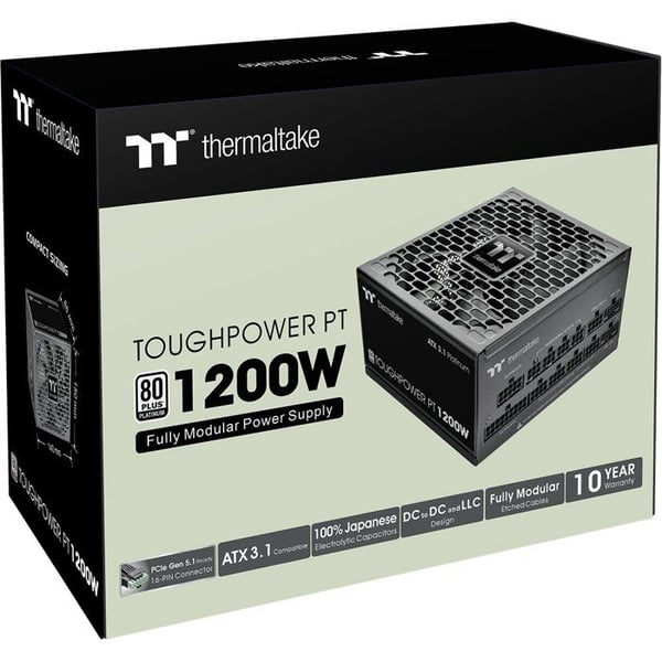 THERMALTAKE Toughpower PT - Modulerad PC-strömförsörjning - 1200 W - 80Plus Platinum