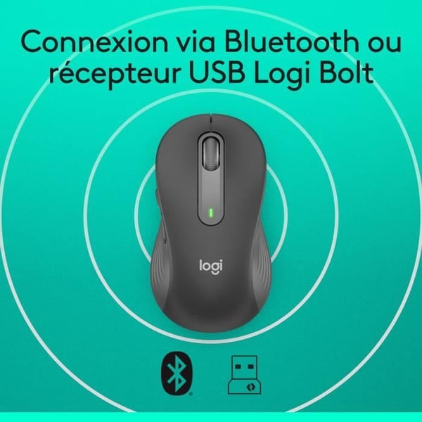 Mus - Trådlös - Logitech - Signature M650 L - Grafit - Högerhänt