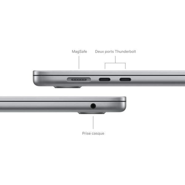 Apple - 15" MacBook Air M3 (2024) - RAM 16Go - Lagring 512Go - Grafitgrå - AZERTY (2024) - Återvunnen - Skick: Acceptabel
