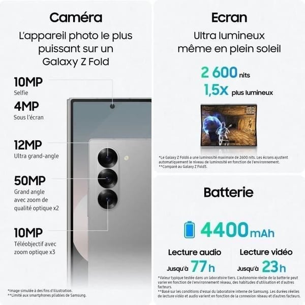 SAMSUNG Galaxy Z Fold6 Smartphone Rosé 512 Go (2024) - Återvunnen - Skick okej