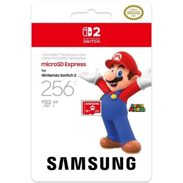 Samsungin 256 Gt:n Micro SD Express -muistikortti Nintendo Switch 2:lle