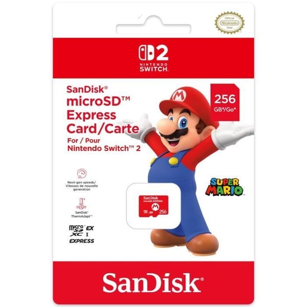 Micro SD Express 256Go Sandisk för Nintendo Switch 2
