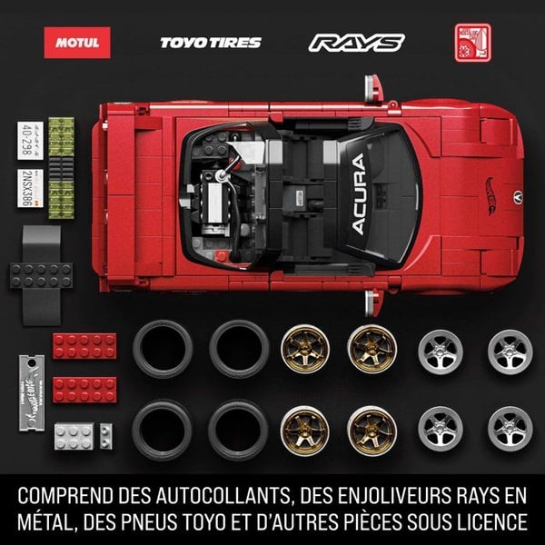 Hot Wheels - 90-luvun Acura NSX Rakennussarja - Mattel Brick Shop - JFT17
