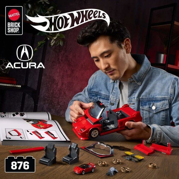 Hot Wheels - 90-luvun Acura NSX Rakennussarja - Mattel Brick Shop - JFT17