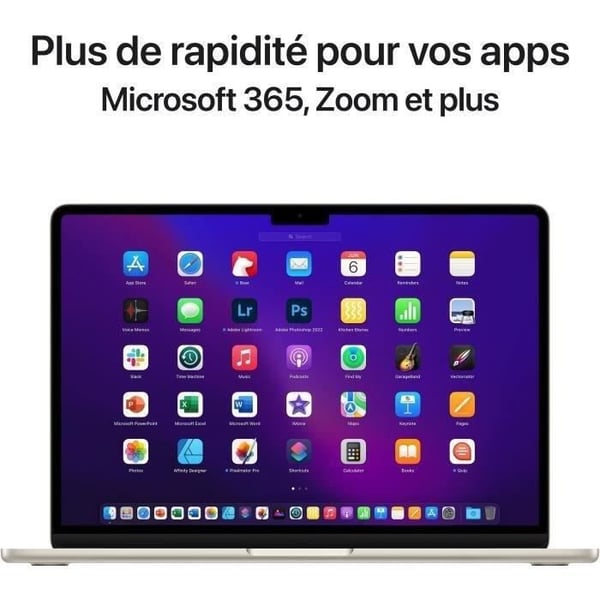 Apple - 13,6" MacBook Air M2 - 8 GB RAM - 256 GB lagring - Stellar Light - AZERTY - Begagnad - Mycket bra skick