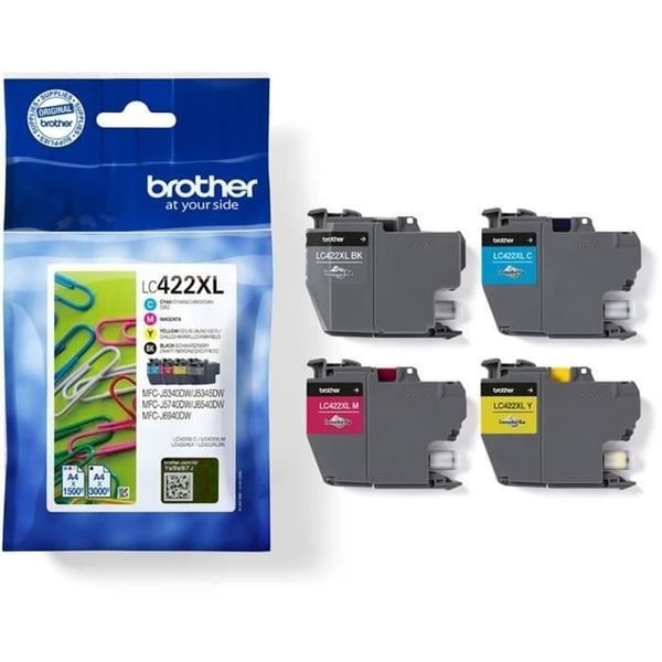 Paket med 4 patroner LC422XLVAL - BROTHER - För företag Smart MFC-J5340DW, MFC-J5345DW, MFC-J5740DW, MFC-J6540DW och MFC-J6940DW