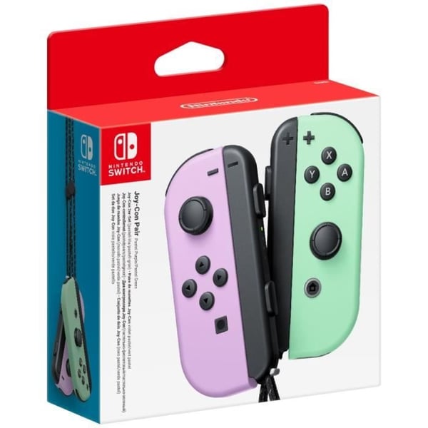 Ett par Pastell Purple & Pastel Green Joy-Con-kontroller för Nintendo Switch
