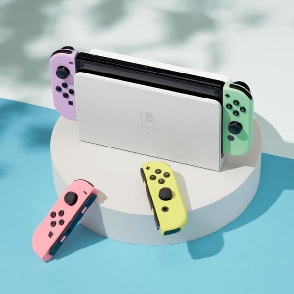 Ett par Pastell Purple & Pastel Green Joy-Con-kontroller för Nintendo Switch