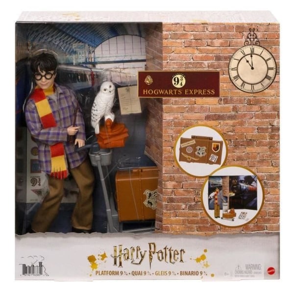 Harry Potter - Quai 9 3/4 Collector's Box, med Hedwig-docka och uggla, bagage och tillbehör - Statyettdocka - Från 6 år