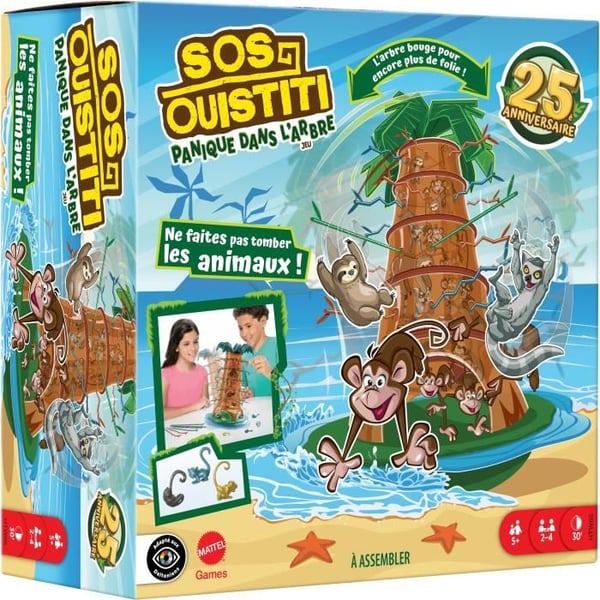 SOS Marmoset: Panic in the Tree - Family Board Game HTW65 Mattel Games