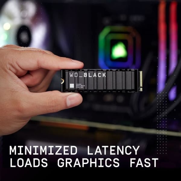 WESTERN DIGITAL SN850X kiintolevy - NVME SSD - 2TB sisäinen - M2-muoto jäähdyttimellä - Musta