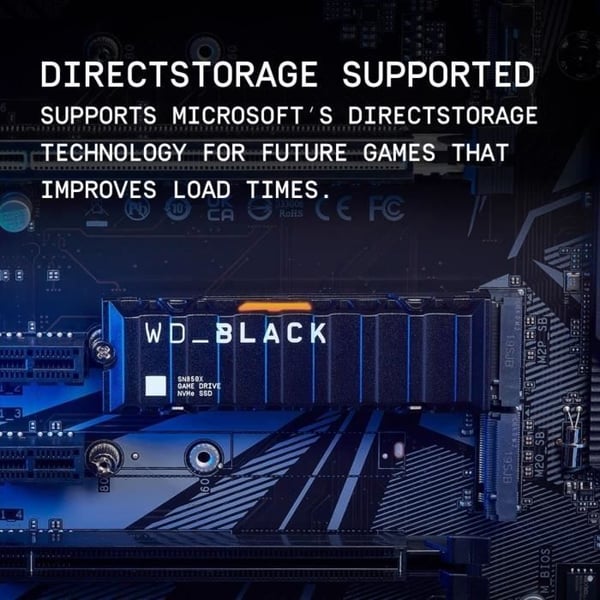 WESTERN DIGITAL SN850X hårddisk - NVME SSD - 1TB intern - M2-format med kylfläns - Svart