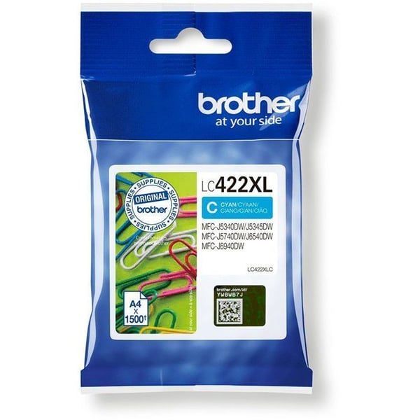 Patron LC422XLC - BROTHER - Cyan - 1500 p - För Business Smart MFC-J5340DW, MFC-J5345DW, MFC-J5740DW, MFC-J6540DW och