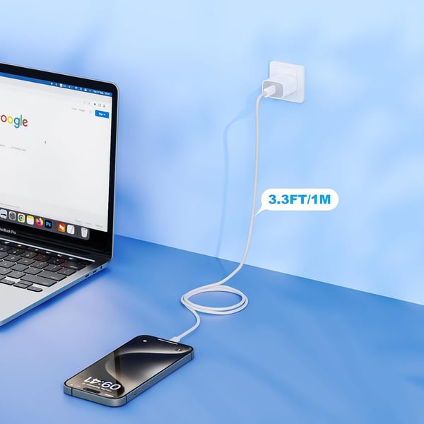 USB-C Kabel 1m – Snabbladdning för iPhone 15/16/17 & Android