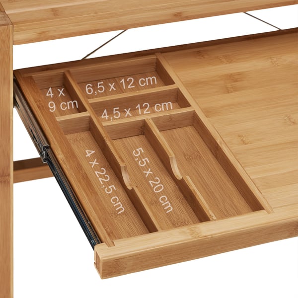 Skrivebord, Bambus, 76,5x106,5x55,5 cm, Natur, Kodustaar